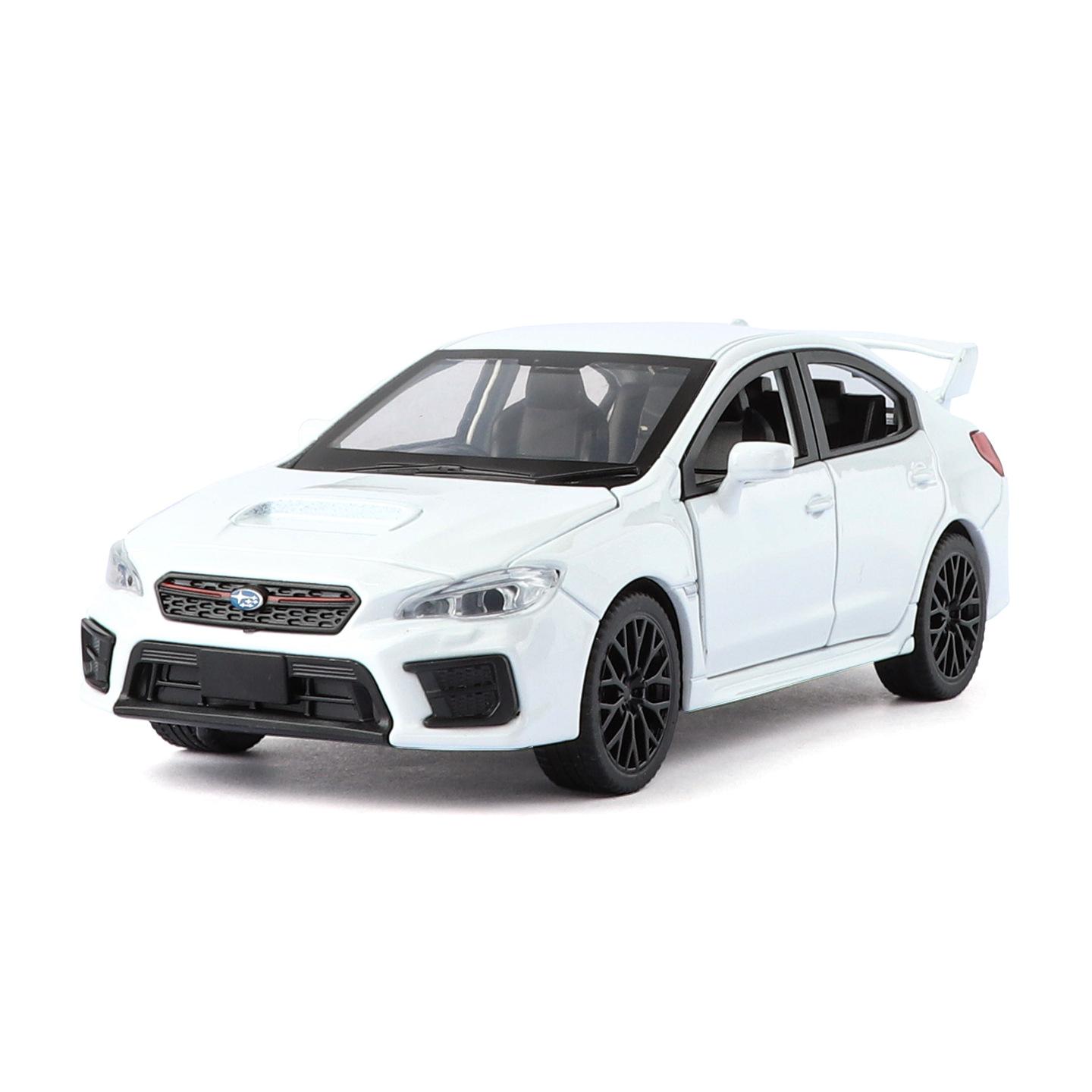 

1/30 Subaru Impreza WRX STI Alloy Sports Car Model Diecast Metal Racing Vehicles Car Model Sound Light Simulation Kids Toys Gift белый