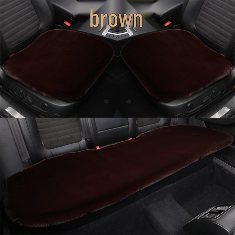 Rabbit Plush Winter Car Seat Cushion - Thick, Warm, No-Backrest, Universal Three-Piece Set