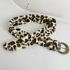 Stylish Leopard Print Adjustable Belt PU Leather Waist Strap Band With Retro Metal Clasp For Men And Women