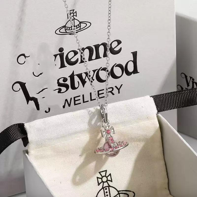 Westwood Saturn Choker Necklace: High Version, Medium Size, Women's 10MM Beads, Logo Clasp.