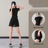 Women's Summer 2025 Quick-Dry Casual Black Fitness Yoga Top & Shorts Set