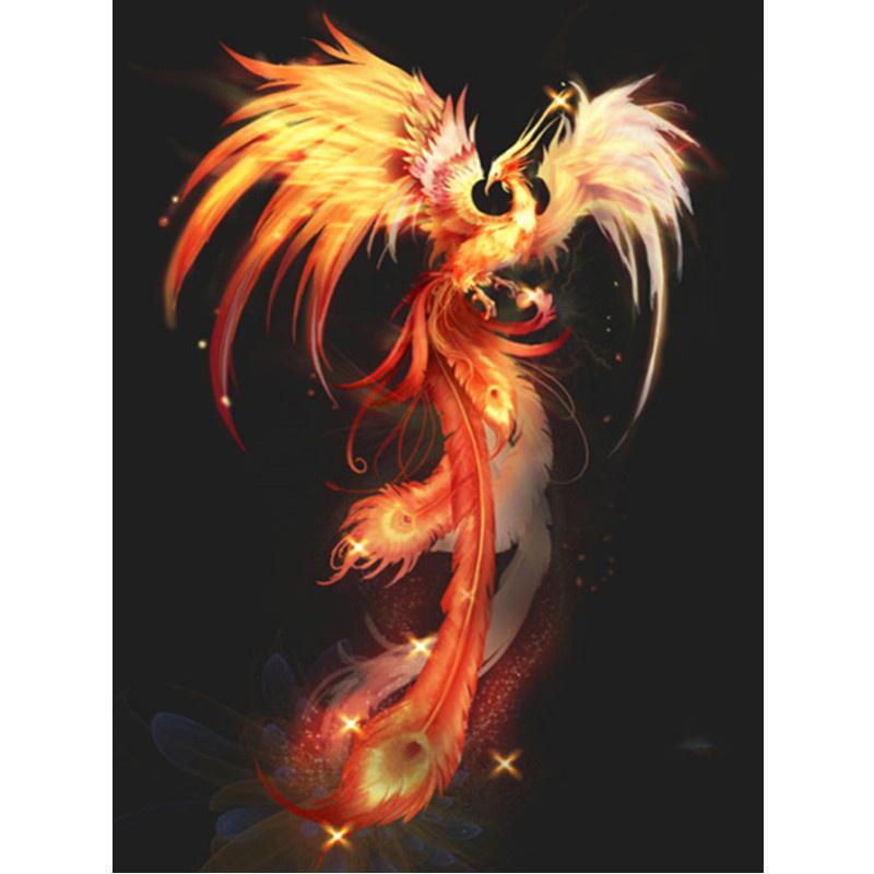 Pittura diamante 5D fai da te Fiamma Phoenix Diamante Ricamo Kit punto croce Completo strass Mosaico Decorazioni per la casa