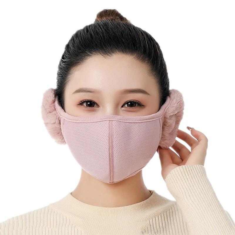 Winter Warm Face Mask with Earmuffs Windproof Motorcycle Cycling Ski Mask Women Men Hiking Riding Masks Sports Thermal Headwear