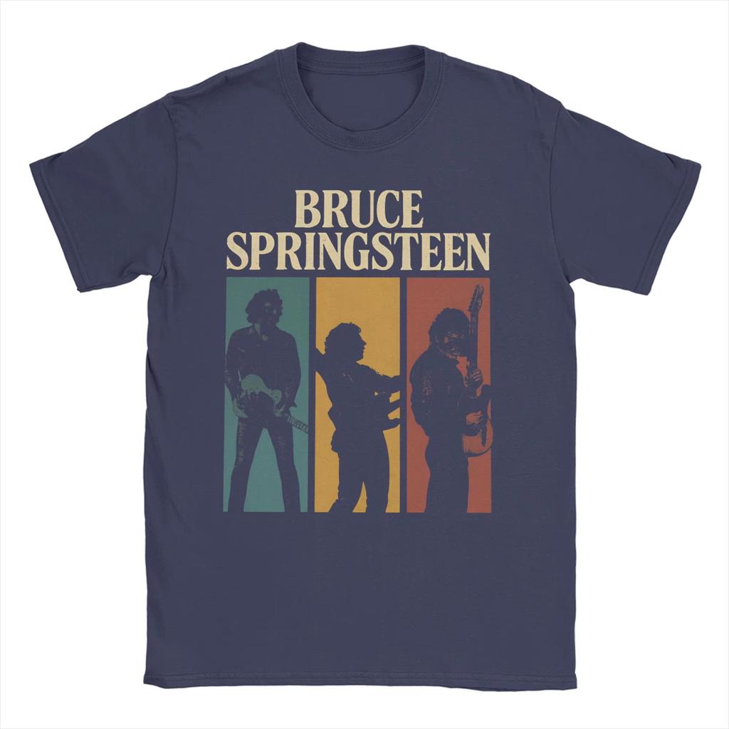 Men Bruce Springsteens T Shirts 100% Cotton Clothing Vintage Short Sleeve Round Neck Tees T-Shirts Ins Y2k