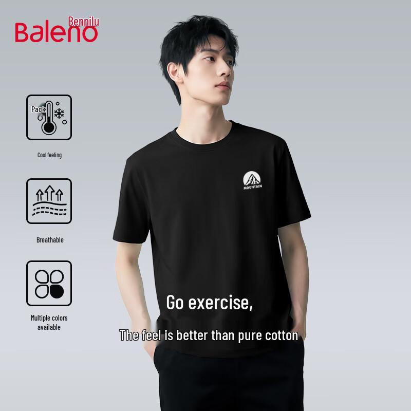 

Baleno Men s 2026 Summer Ice-Feel Cotton Blend Short Sleeve T-Shirt 5XL