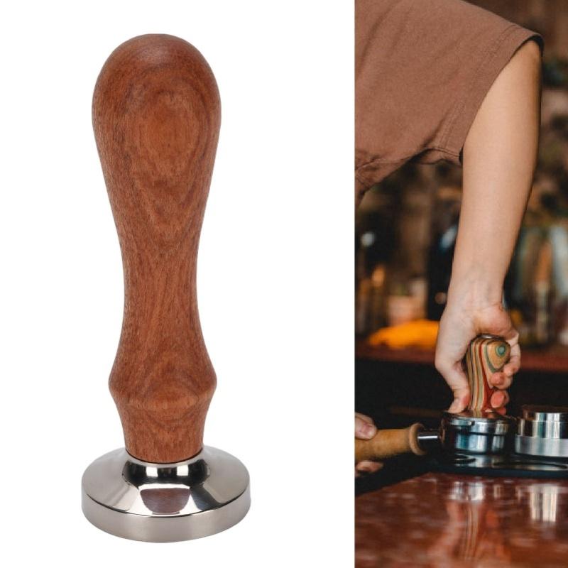 Coffee Tamper 30mm Stainless Steel Coffee Ground Press Tool With Wooden Handle For Cafe Home