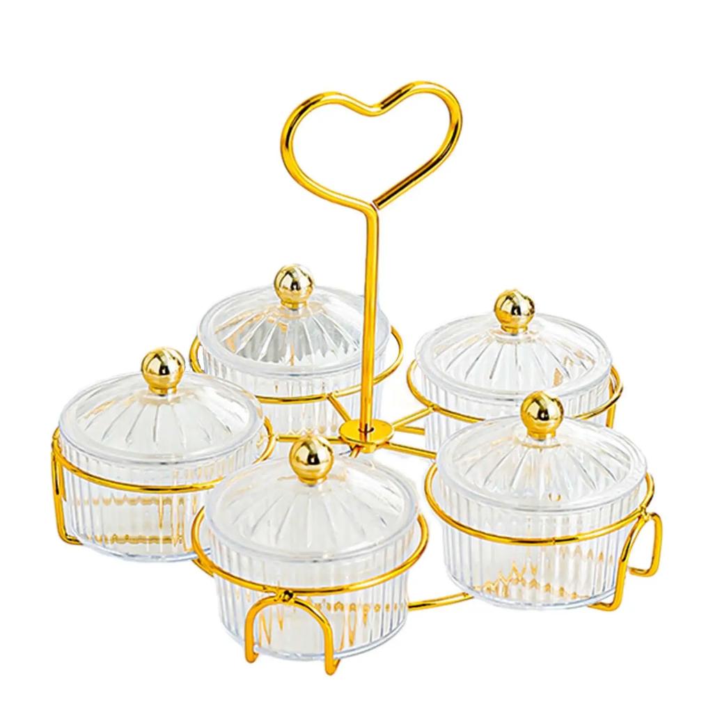 Trockenfrüchte-Tablett, Servierschalen und Griff, Gewürztablett, Dessert-Trennplatte für Kekse, Party, Nüsse, Küche, Vorspeise