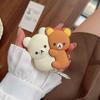Cute Hug Brown White Bear Silicone Bluetooth Earphone Case Cartoon Protective Case For Airpods Universal 1 2 3 4 Pro/Pro2