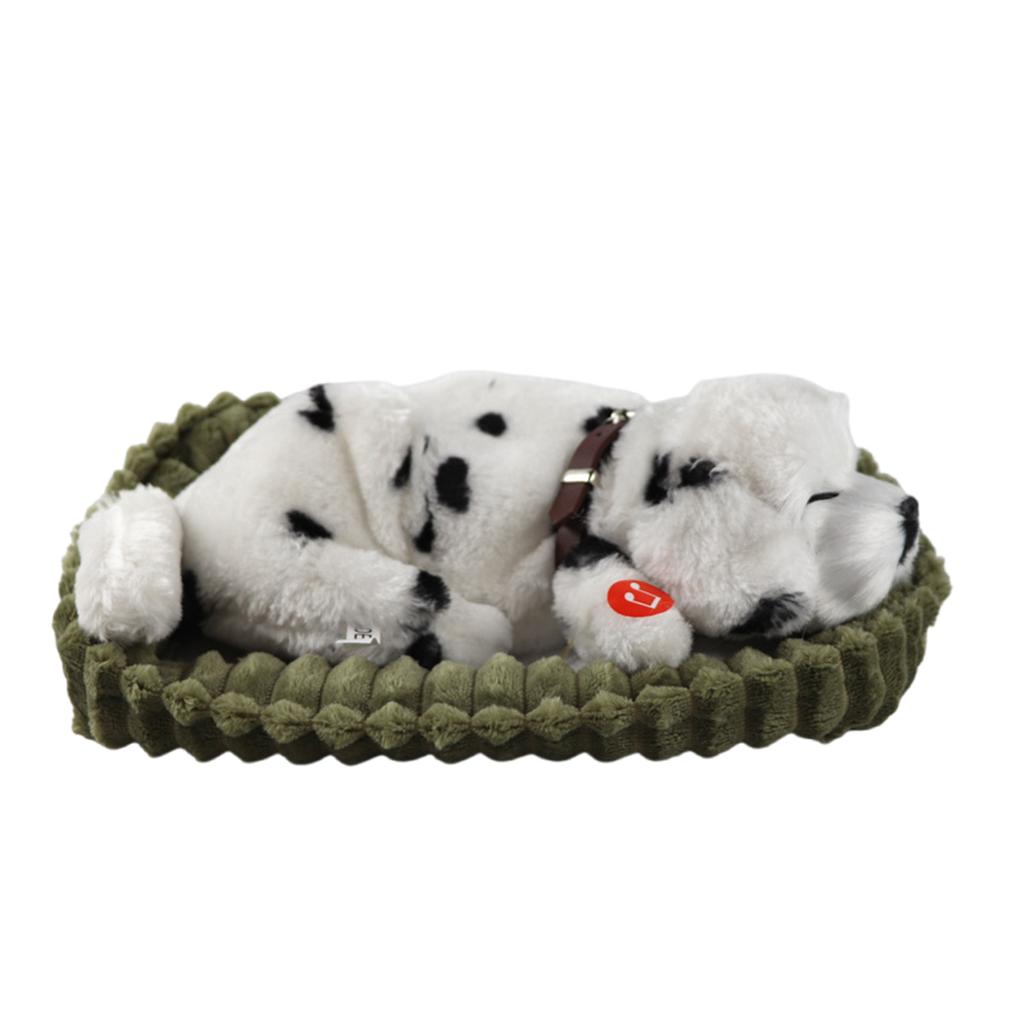 Realistic Sleeping Plush Breathing Dog Toy with Mat Stuffed Animals Toy Interactive Pet Toy Puppy Dolls for Kids Adults