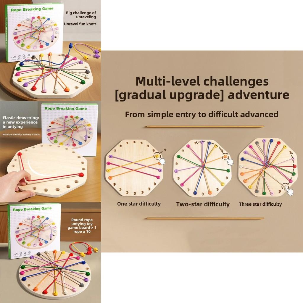 Rope Breaking Game Logic Puzzle Game With Wooden Material For Child Focus And Cognitive Growth