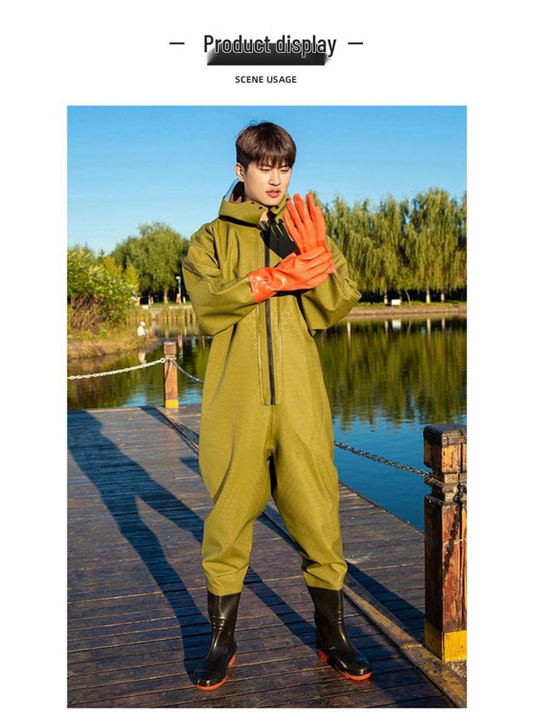 Thickened Waterproof Full-Body Waders: Fishing, Rain, and Lotus Root Digging Suit
