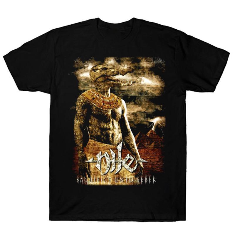 Ретро Нильский Банд Амит Жертва Себеку Футболка Черная Унисекс S-5XL Унисекс Футболка M