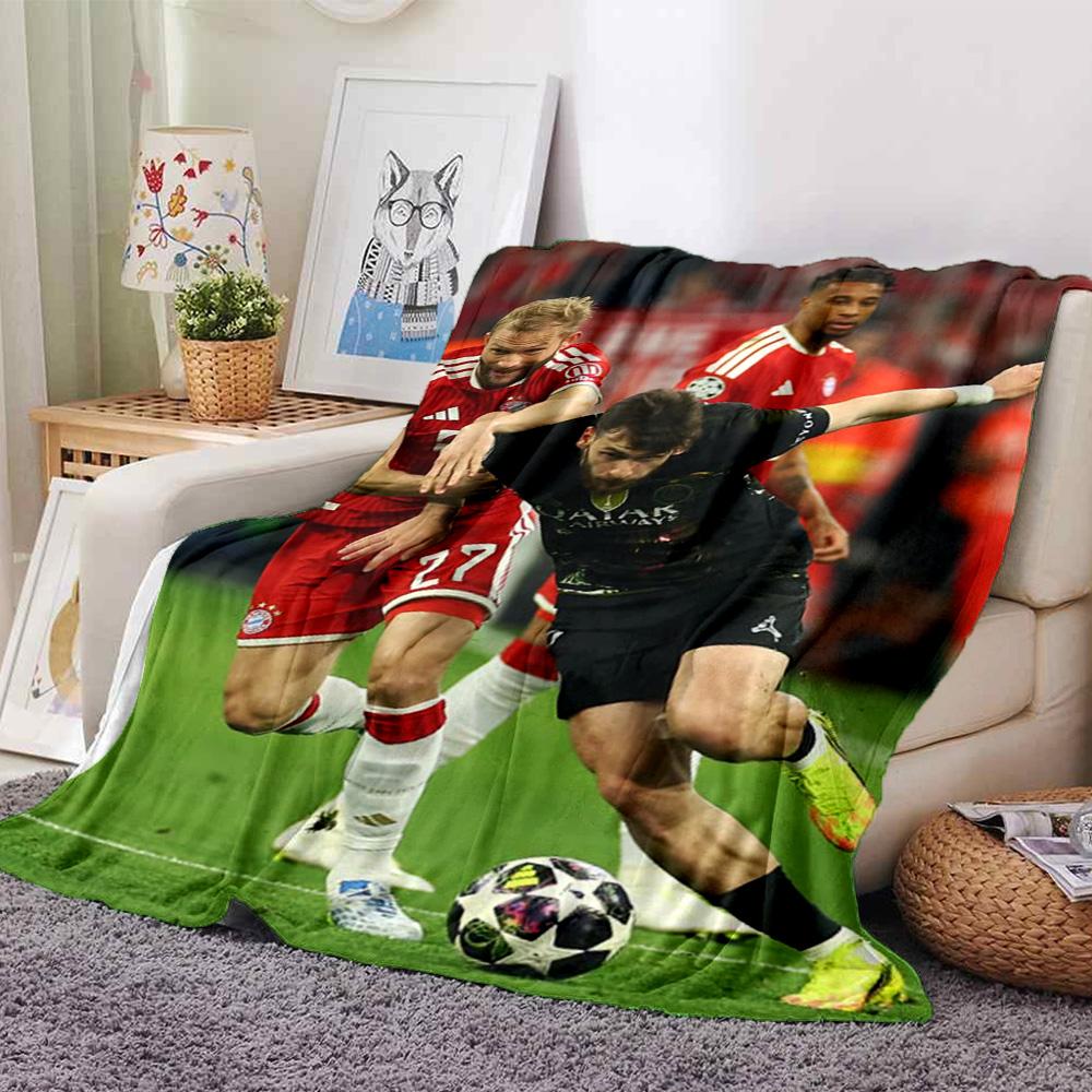 FC Bayern München Fußballspiel Flanelldecke, Fußballspieler Wettbewerb Druck Überwurfdecke, Weiche Warme Sofa Bettdecke, Fan Heim Geschenk