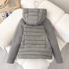 Dünne und leichte modische Damenbekleidung Splicing Baumwollbekleidung Jacke schlank und dünn Stehkragen Daunenbaumwollbekleidung Damen