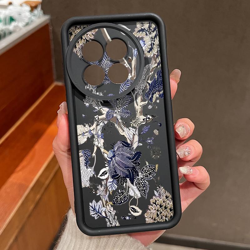 Luxury Retro Dark Floral Pattern Case For OnePlus 15 13 13T 12 Shockproof Bumper Soft Silicone Cover For Oneplus Nord 5 13R 12R 11R 5G