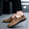 Handgefertigte Leder Herrenschuhe Lässig Bequeme Herren Slipper Slip On Lederschuhe Herren Flats Heißer Verkauf Outdoor Laufschuhe Mann