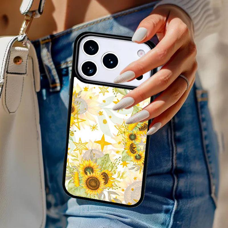 Coque de téléphone florale tournesol pour iPhone 17 Air 14 15 13 12 Max Housse pour Apple 16e 11 Pro Max Plus Coque