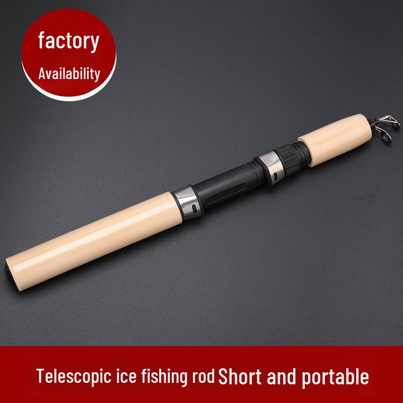 Telescopic Portable Winter Ice Fishing Rod - Short-Circuited Plug-In for Outdoor Fishing.