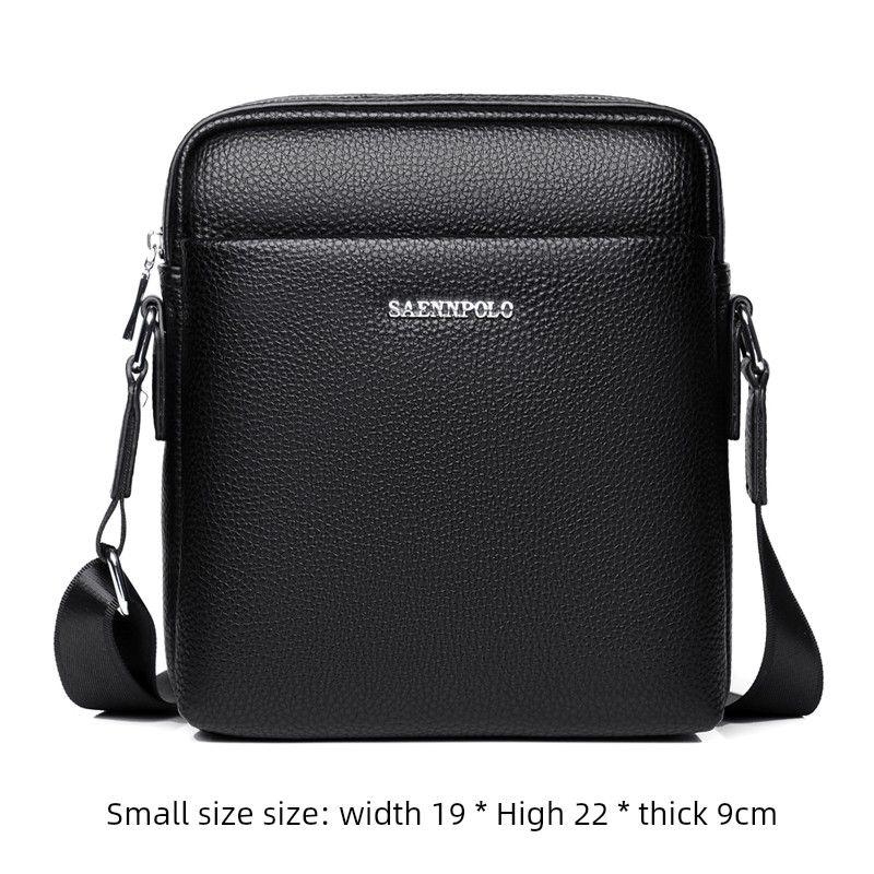 

Sain Paul Men s Vertical Design Casual Leather Shoulder Bag S733 black small size