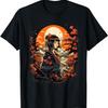 Geisha With Mount Fuji And Pagoda Cherry Blossom T-Shirt(48)