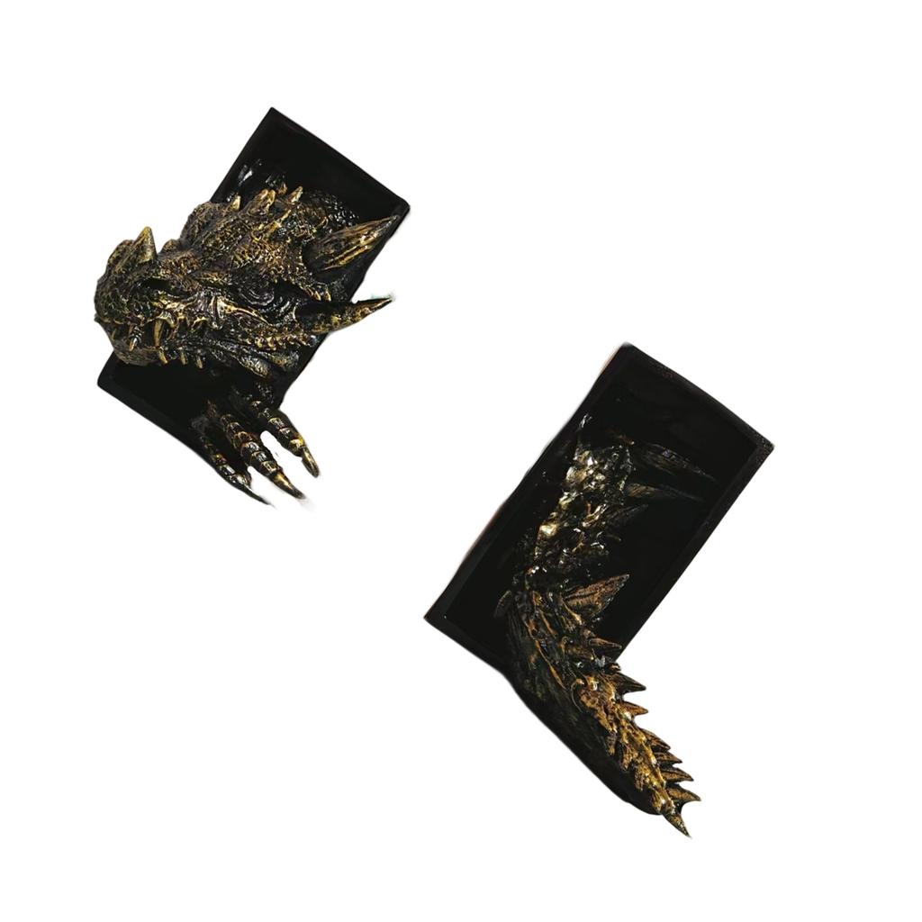 Dragon Bookshelf Decors Decorative Bookends Animal Statues Dragon Book Ends for Shelves Decors Unique Book Lover Gift
