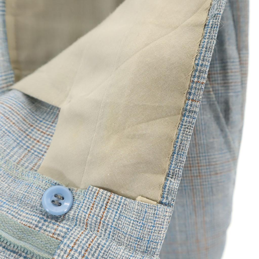 Vintage 70er 80er Rocket Talon Karomuster Hose blau Herren Gebraucht