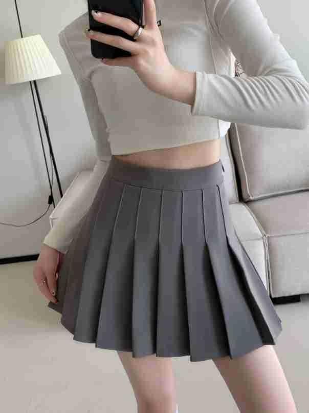 Women High Waist Pleated Skirt A-Line Mini Skirt JK College Style Student Short Skirt