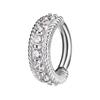 Silver Clicker Belly Button Ring With White Cubic Zirconia - Cocr Nf- Kp-066 1.6/8