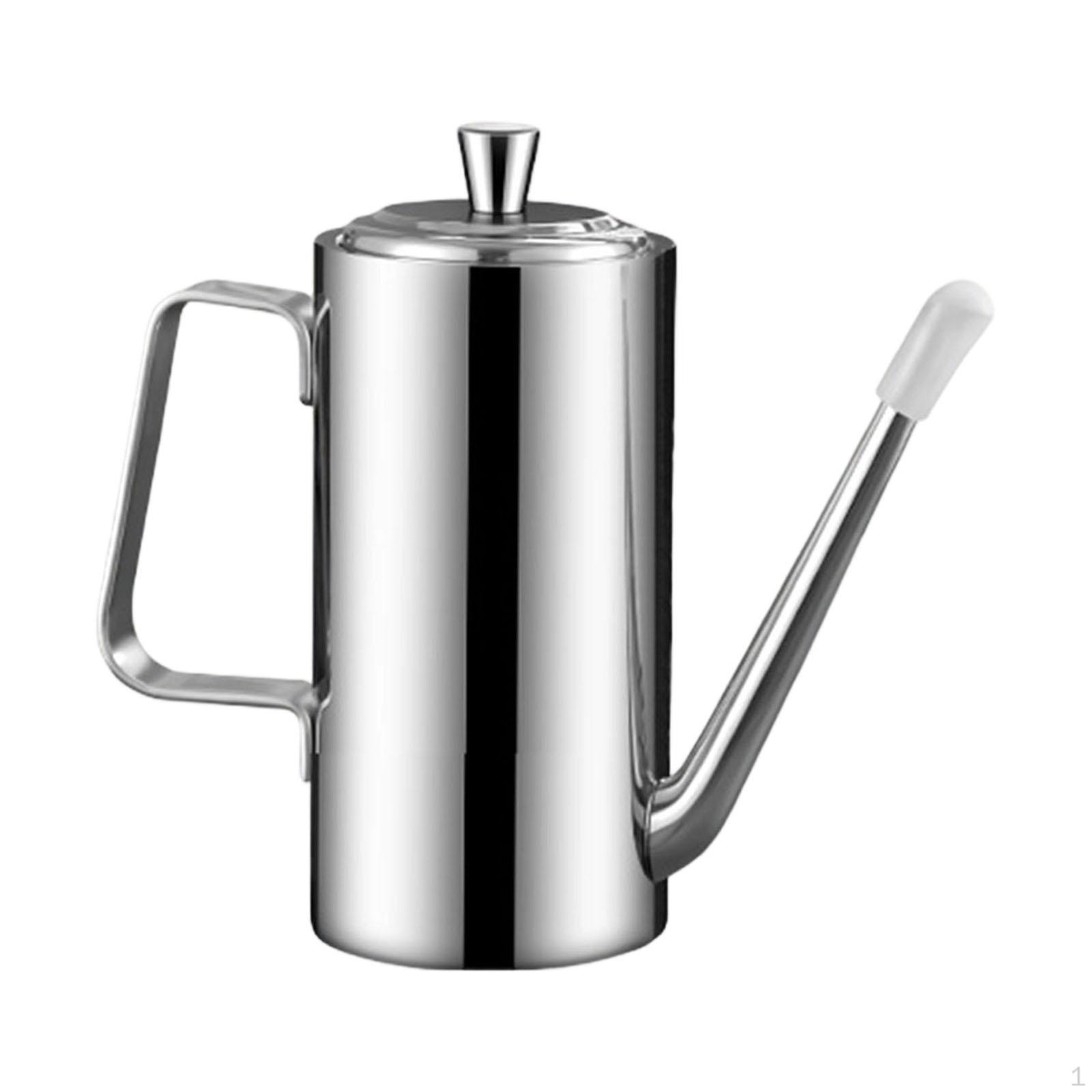 

Dispenser Bottle, Leak Pouring, Easy to Clean, Ergonomic Oil Bottle for The Kitchen 500ml_Steel handle