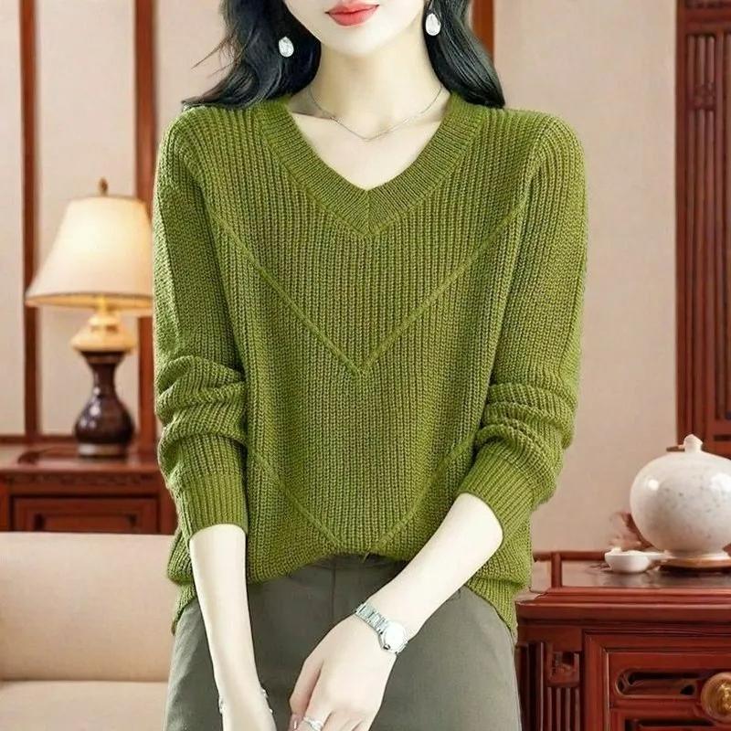 Plus Size Mint Mambo Men's Fat Sweater Chicken Heart Collar V-neck Loose Pullover All-match Western Style