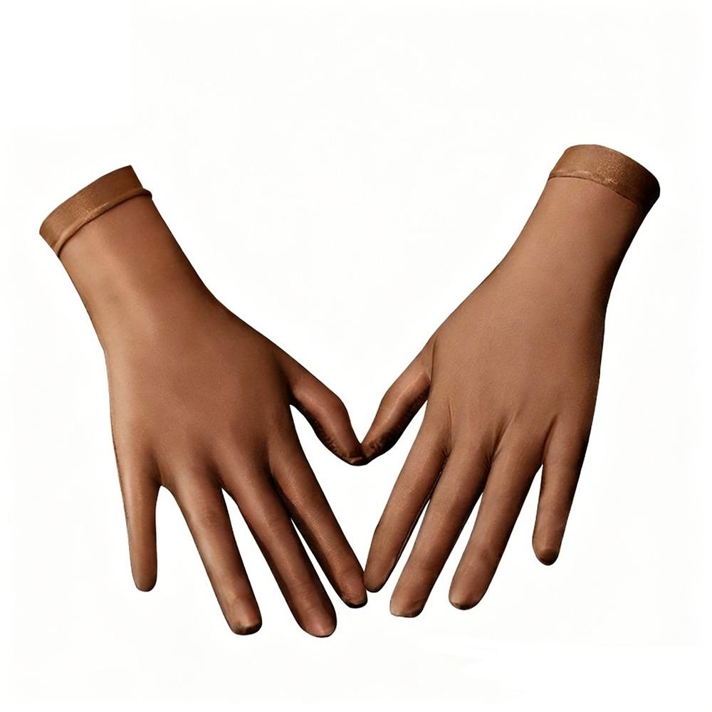 Thin Sun Protection Gloves Oily Glossy Wedding Gloves Transparent Gloves  Outdoor Sun Protection
