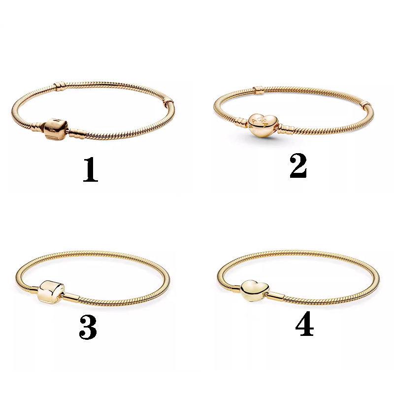 Panjia White Copper Plated Gold Snake Bone Chain Bracelet