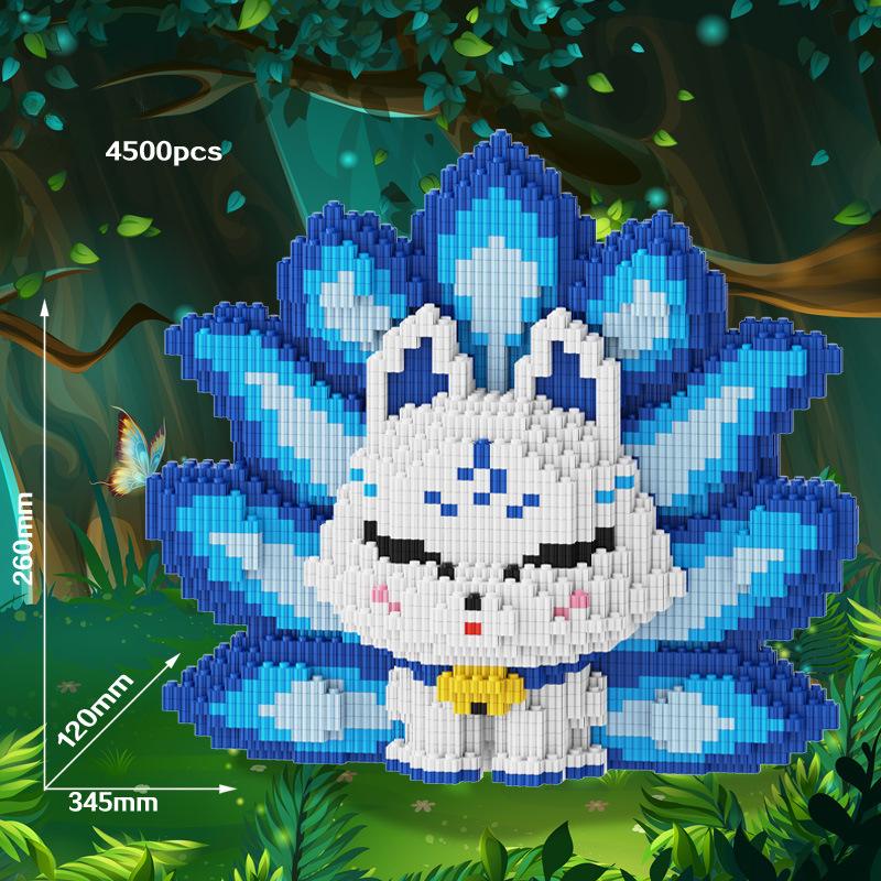 2026 New Oversized Nine Tailed Fox Puzzle Block Cute Toy for Kids Birthday Gift Collection A2