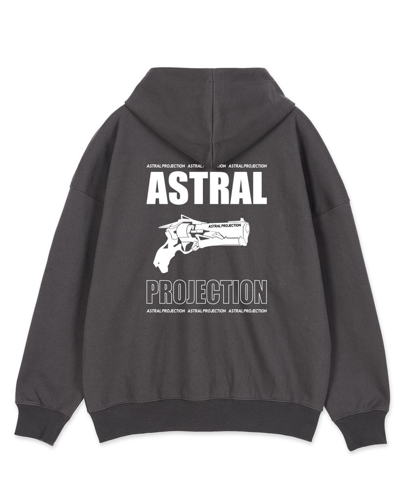 Astral Projection Astral Gun Oversized Wide Shoulder Zip-Up Hoodie_Charcoal