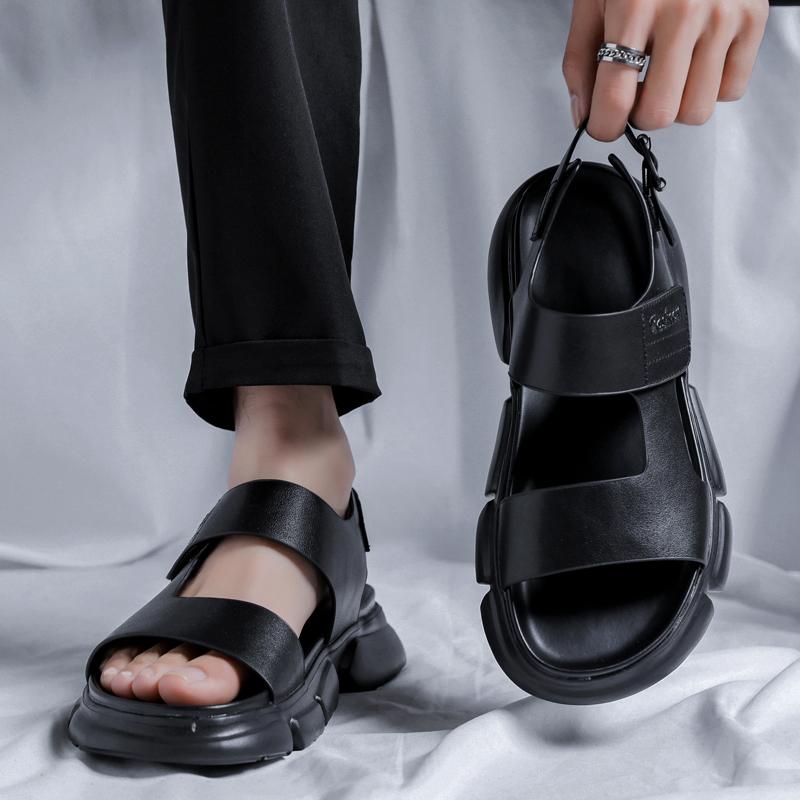 

Мода Модные тенденции Мужские сандалии на толстой подошве Летние сандалии Мужские Повседневные Пляжные сандалии для отпуска Противоскользящие Износостойкие Мужские сандалии 44 чёрный