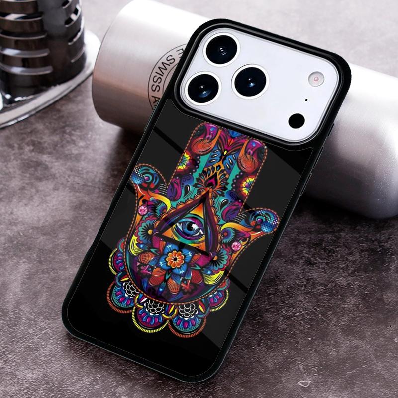 Hamsa Hand Of Fatima Art Phone Case for iPhone 17 16 15 Pro Max Air 14 13 12 11 Plus Shockproof Cover