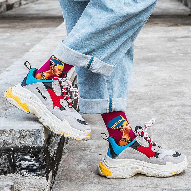 Starry Night Autumn Winter Women Socks Personality Famous Painting Art Socks Oil Funny Men Socks