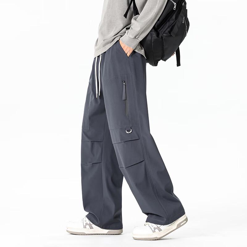 Wassup Sohot Men's American Patchwork Straight Wide-Leg Casual Pants