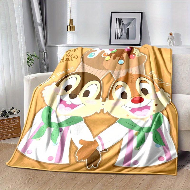 1pc, Chip & Dale Stuffed Animal Cute Cartoon Character Decorative Throw Blanket for Home, Living Room, Bedroom, Travel, Camping, Car, Beach,