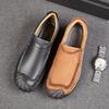 Men's Shoes Foreign Trade Leather Soft-soled Men's Shoes Men's Breathable Business Casual Leather Shoes Comfortable Soft Leather One-pedal Dad Shoes