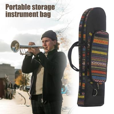 Trumpet Gig Bag High-Density Oxford Cloth Soft Case Double Zippers Adjustable Shoulder Belt Waterproof Musical Instrument Bag