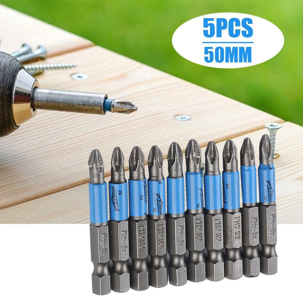 Hex Shank Drill Bit 50mm PH2 Single Head Cross Screwdriver Bit Set Hand Tools