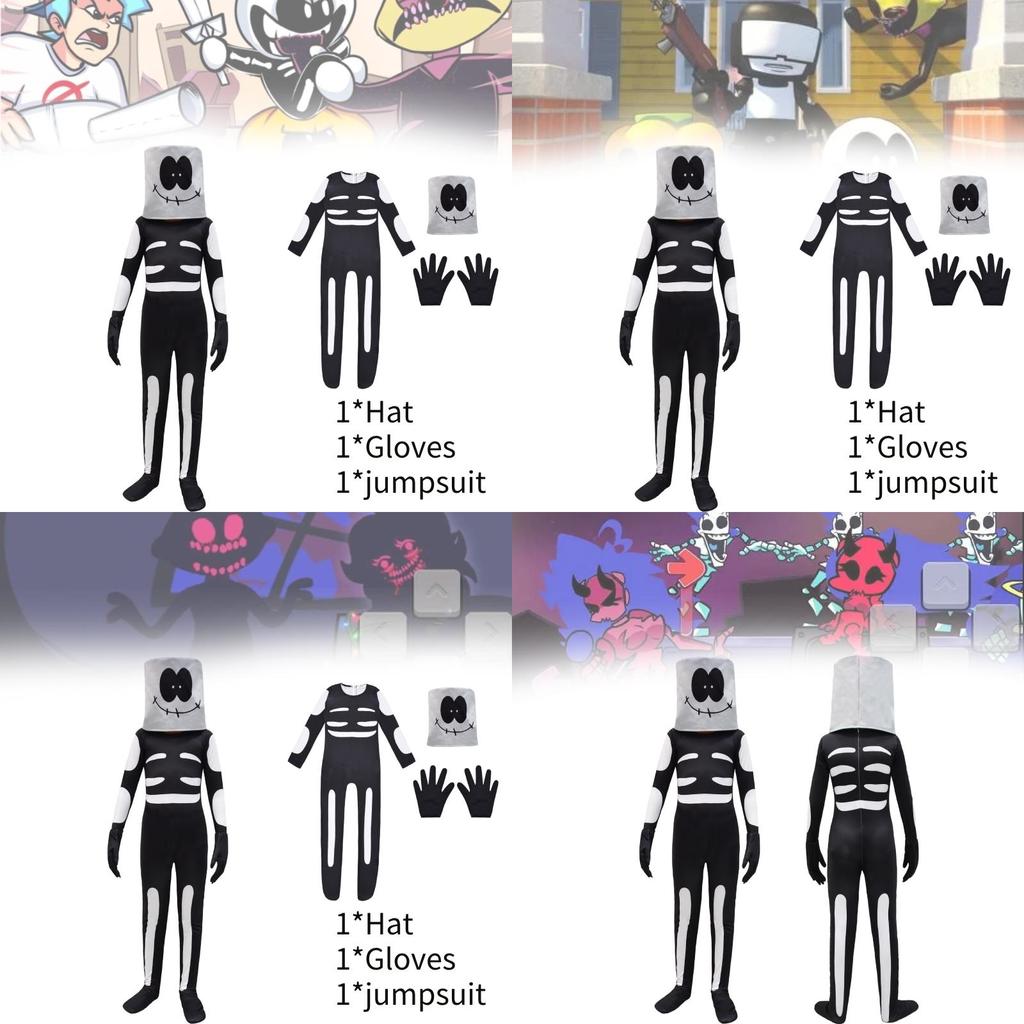 Unisex Halloween Cosplay Skeleton Jumpsuit For Creative Stage Performances And Events