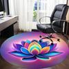1pc Lotus Flower Decorative Office Round Rug, Carpet for Office, Gaming, Lightweight Round Floor Mat yy260208067