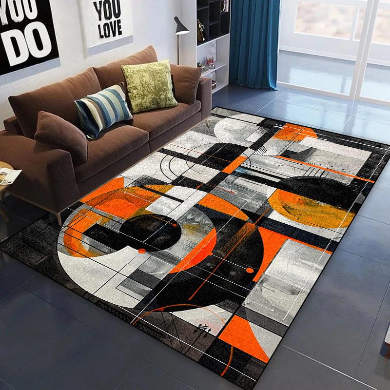 Modern Geometry Large Area Carpets Living Room Decoration Home Rug Non-slip Cloakroom Bedroom Rugs Washable Balcony Table Mat