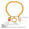 Sweet Wind DIY Ceramic Pearl Pendant Gold Bead Bracelet Stainless Steel Gold Plated Jewelry