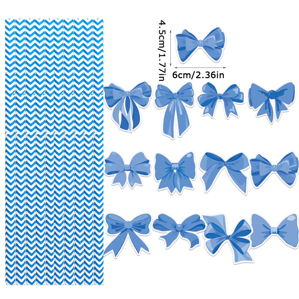 Birthday Party Decoration, Creative Bow, Beverage Decoration, Disposable Paper Straws, Party Decoration Supplies