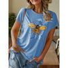 [Vibrant T-Shirt] Vibrant Lightweight Women's Casual Loose Fit Short Sleeve T-Shirt | Crew Neck, Floral Graphic, Summer Top for Casual Attire