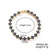 Light Luxury Colorful Zircon Flower Charm Trendy 18K Gold Plated & Rhodium Plated Women's 17cm Rainbow Tennis Bracelet