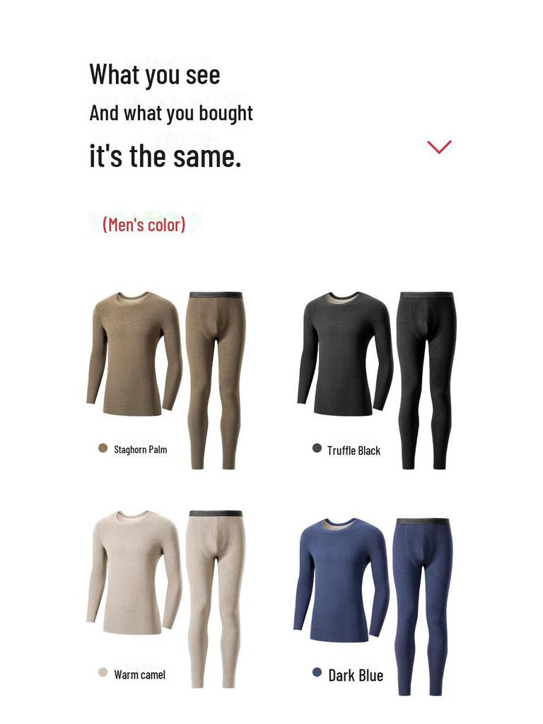 Couples' 5A Antibacterial Thermal Suit with Heating Patch - Wearable As Outerwear, Includes Top and Pants for Autumn